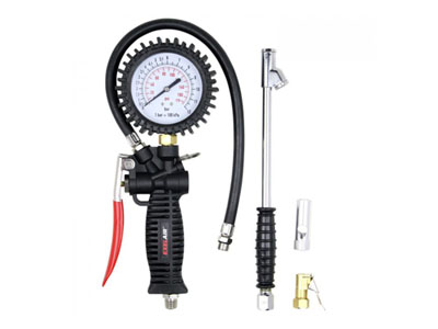 EXELAIR™ 3-in-1 Professional Analog Pistol Grip Tire Inflator/Deflator Gauge Kit - 16